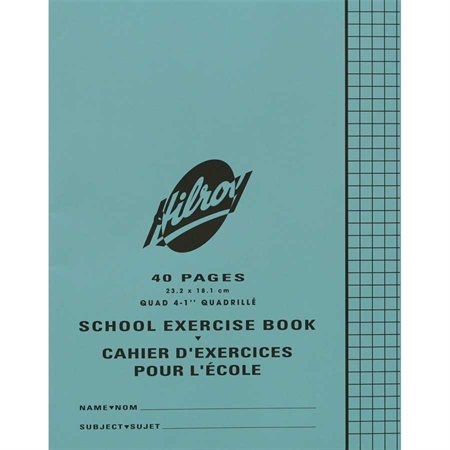 Cahier d'exercices quadrillé