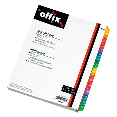 Intercalaires à code couleur Offix®