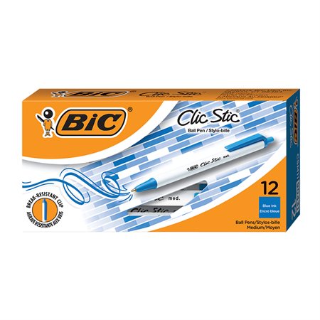 Stylo bille Bic Cristal orange nouvelle pointe fine - bleu