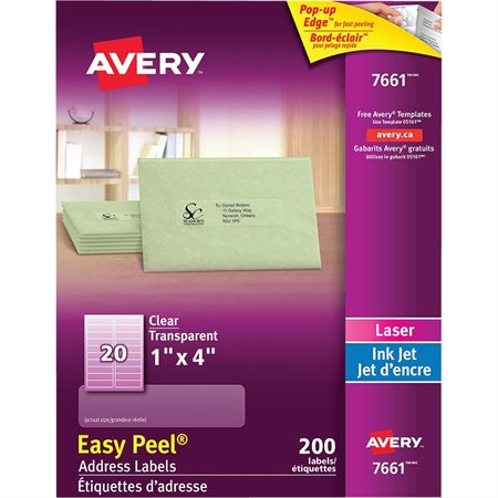 Étiquettes d'adresse transparentes Easy Peel®