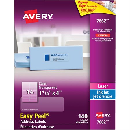 Étiquettes d'adresse transparentes Easy Peel®