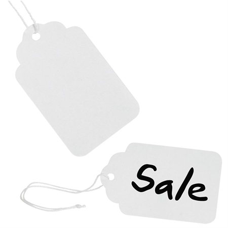 White Identification Tags with String