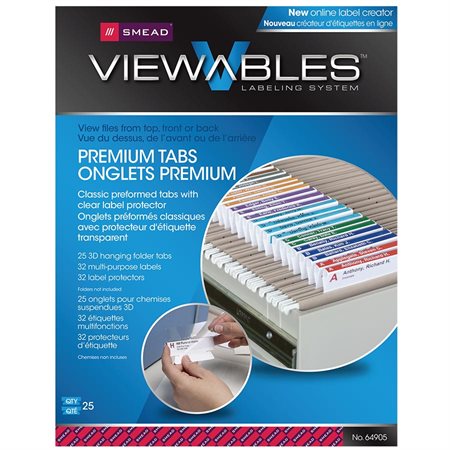 Viewables® Premium 3D Hanging Folder Tabs & Labels Kit