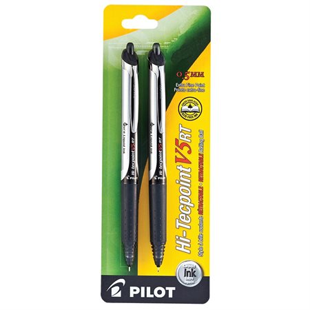 Stylos à bille roulante Hi-Tecpoint Pilot, noir, extra fine 0,5 mm, boîte  de 12