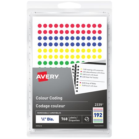 Étiquettes de codage couleur : : Fournitures pour le bureau