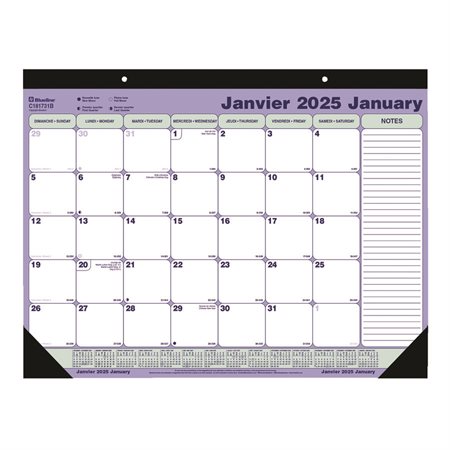 Recharge pour calendrier de bureau mensuel (2024) 23-1 / 2 x 18-3