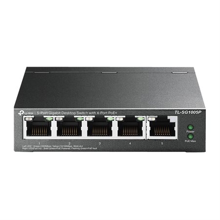 Commutateur 5 ports Gigabit avec 4 ports PoE+| Support de bureau