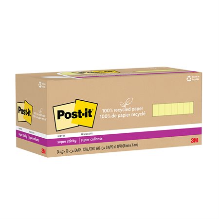 Post-it® Super Sticky Recycled Notes – Canary Yellow