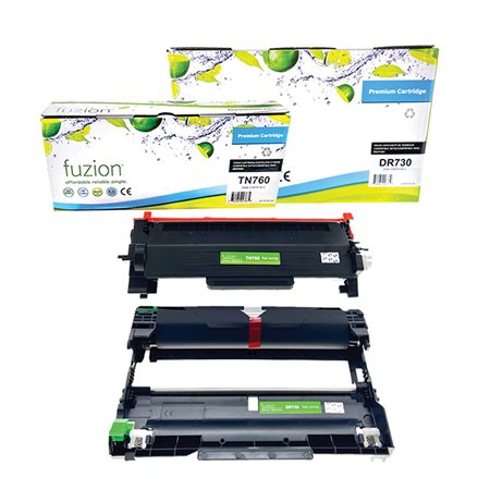 Ensemble cartouche de toner et tambour compatible Brother TN760  /  DR730