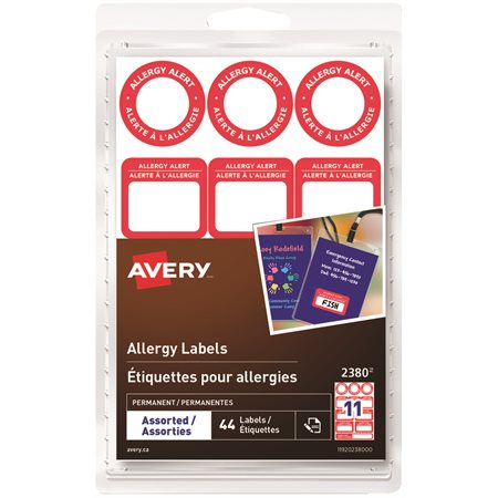 Allergy Alert Labels