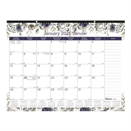 Floral Monthly Desk Pad Calendar (2025)