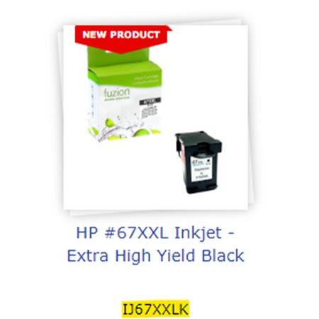 Compatible Very High Yield Ink Jet Cartridge (Alternative to HP 67XXL)